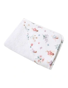 Fairy Garden Organic Hooded Baby Towel in White