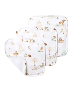 Woodland Tales Organic Wash Cloths 3 Pack in White