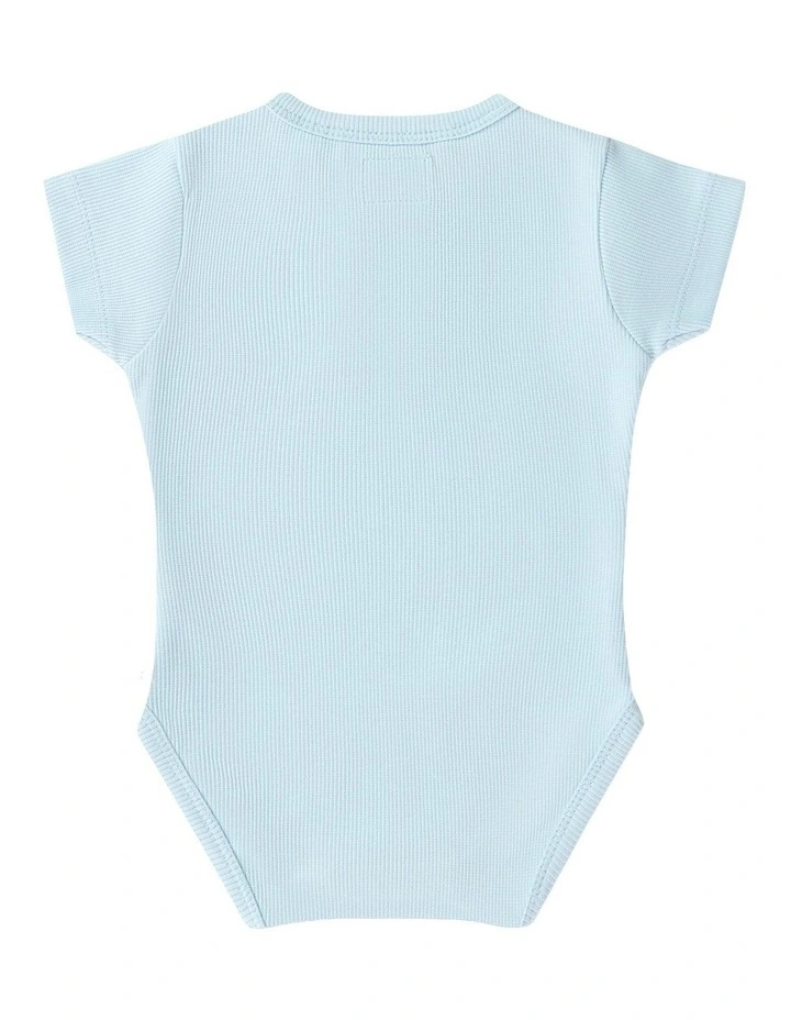 Short Sleeve Organic Bodysuit in Baby Blue image 2