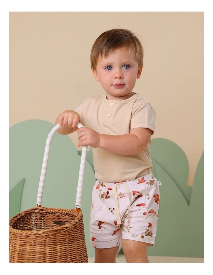 Gnomes Organic Shorts in Cream image 3