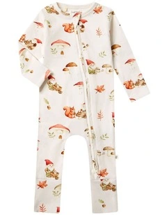 Gnomes Organic Snugglesuit Convertible Romper in Cream