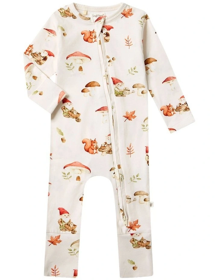 Gnomes Organic Snugglesuit Convertible Romper in Cream image 1