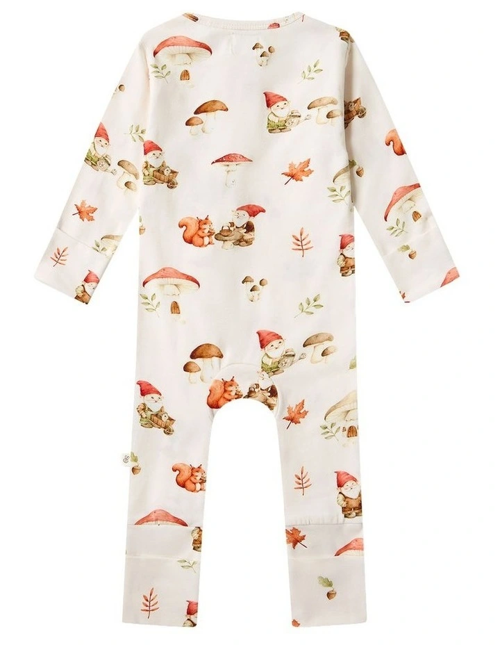Gnomes Organic Snugglesuit Convertible Romper in Cream image 2