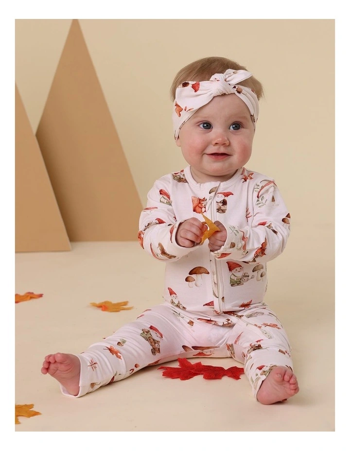 Gnomes Organic Snugglesuit Convertible Romper in Cream image 3