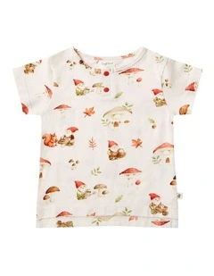 Gnomes Organic Short Sleeve Top in Cream