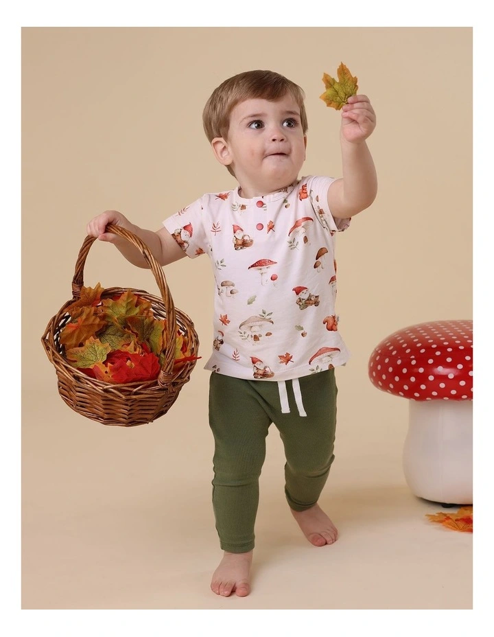 Gnomes Organic Short Sleeve Top in Cream image 3