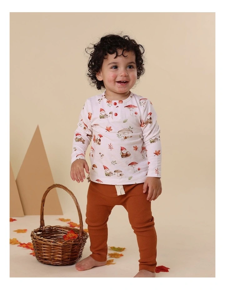 Gnomes Organic Long Sleeve Top in Cream image 3