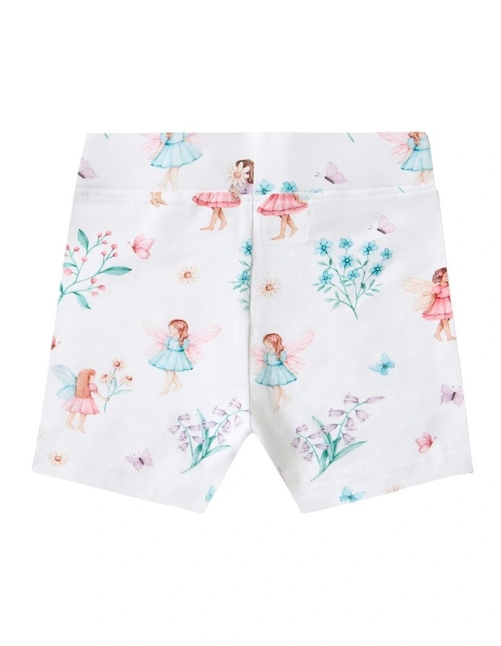 Fairy Garden Organic Bike Shorts in White image 2