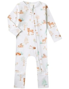 Woodland Tales Organic Snugglesuit Convertible Romper in White