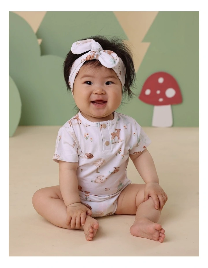 Woodland Tales Short Sleeve Organic Bodysuit in White image 3