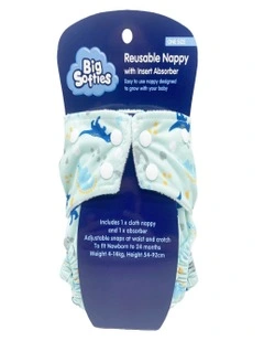 Big Softies Reusable Nappy With Insert Absorber - Dino