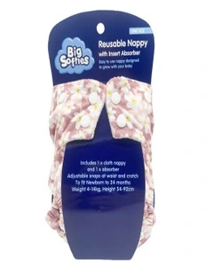 Big Softies Reusable Nappy With Insert Absorber - Flower