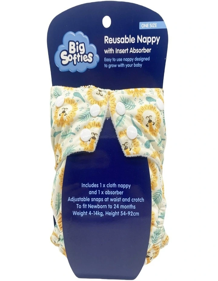 Big Softies Reusable Nappy With Insert Absorber - Lion image 1