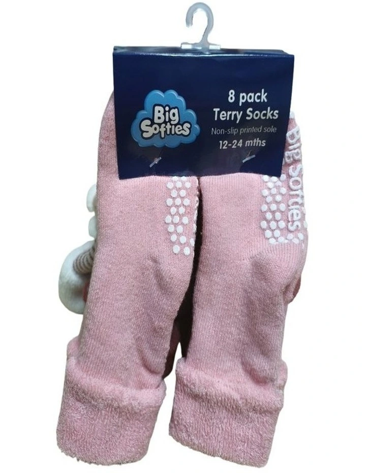 Anti-Slip Terry Socks 8-Pairs in Multi image 3