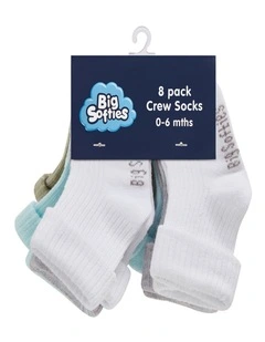 Crew Socks 8-Pairs in Blue