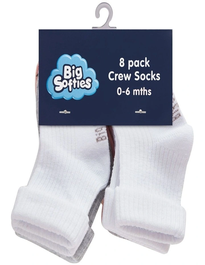 Crew Socks 8 Pack in Pink image 1