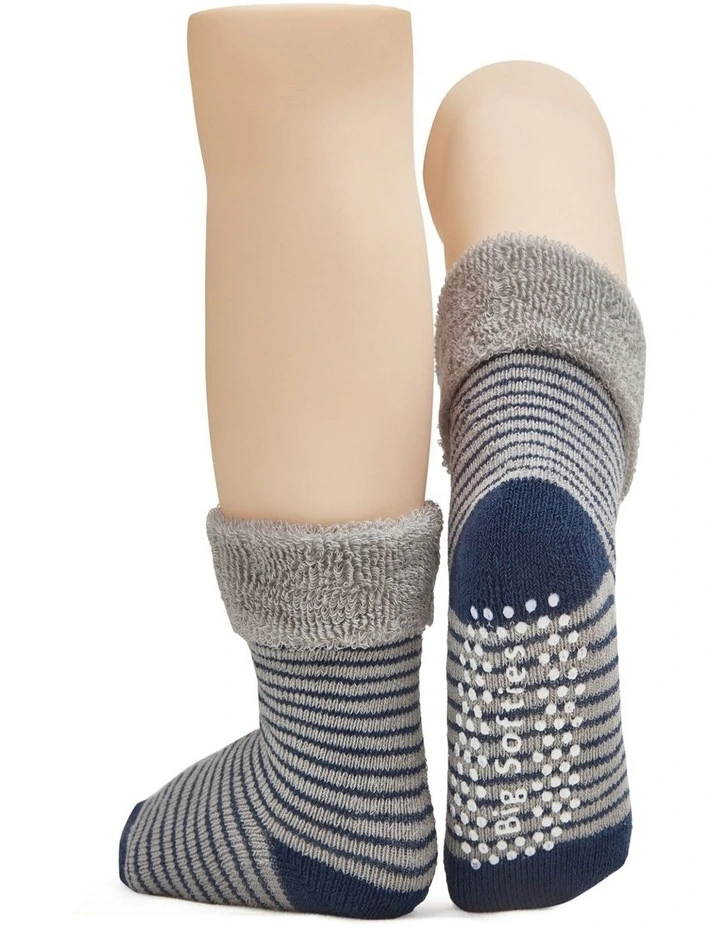 Anti-Slip Terry Socks 8 Pack in Blue image 5