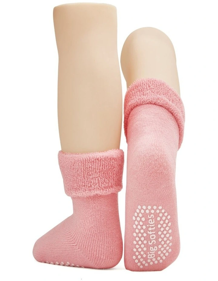 Anti-Slip Terry Socks in 8-Pack in Pink image 4