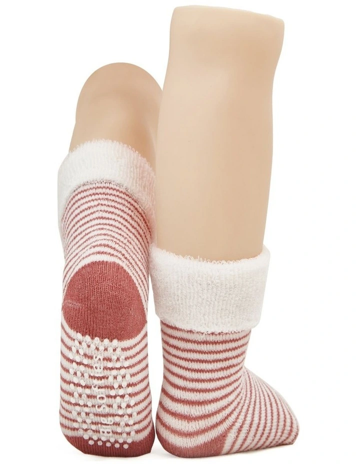 Anti-Slip Terry Socks in 8-Pack in Pink image 5