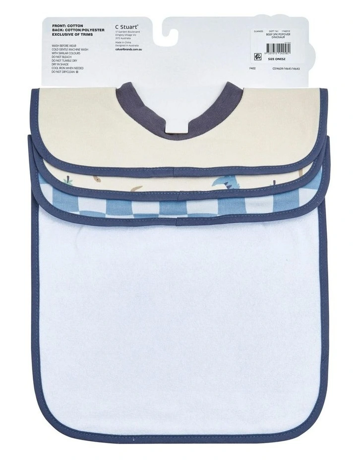 Popover Bibs 3 Pack in Dino image 5