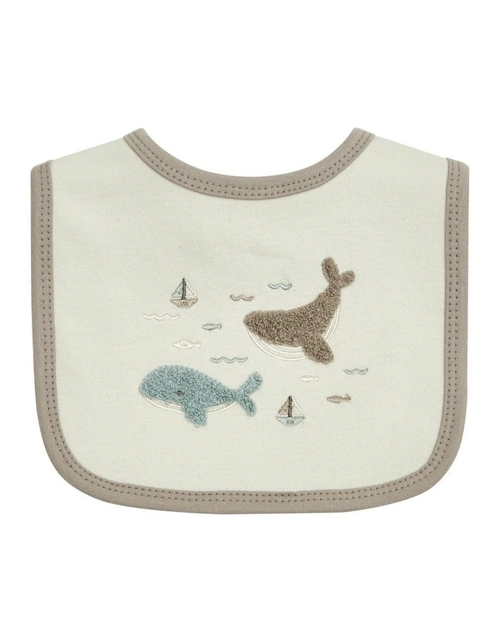 Applique And Printed Bibs 3 Pack in Whale image 2