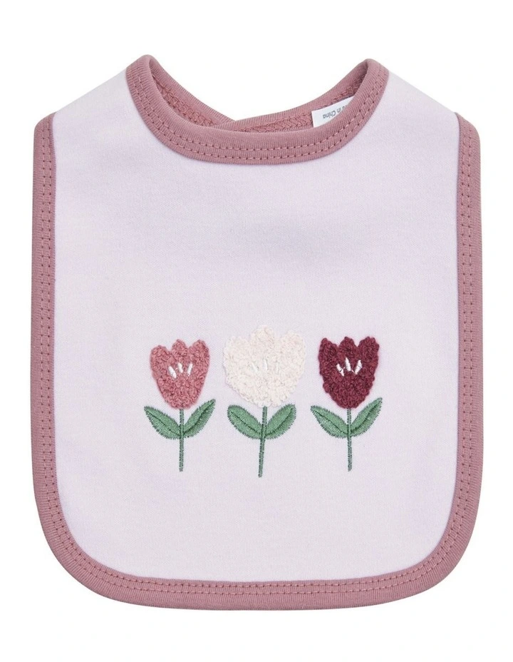 Applique And Printed Bibs 3 Pack in Tulip image 3