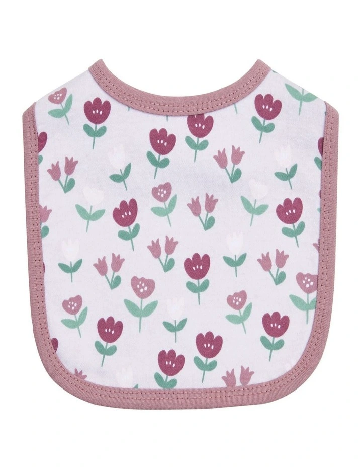 Applique And Printed Bibs 3 Pack in Tulip image 4