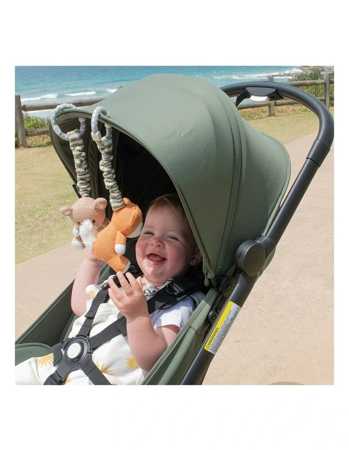 Bear and Fox Stroller Toy 2 Pack in Multi image 2