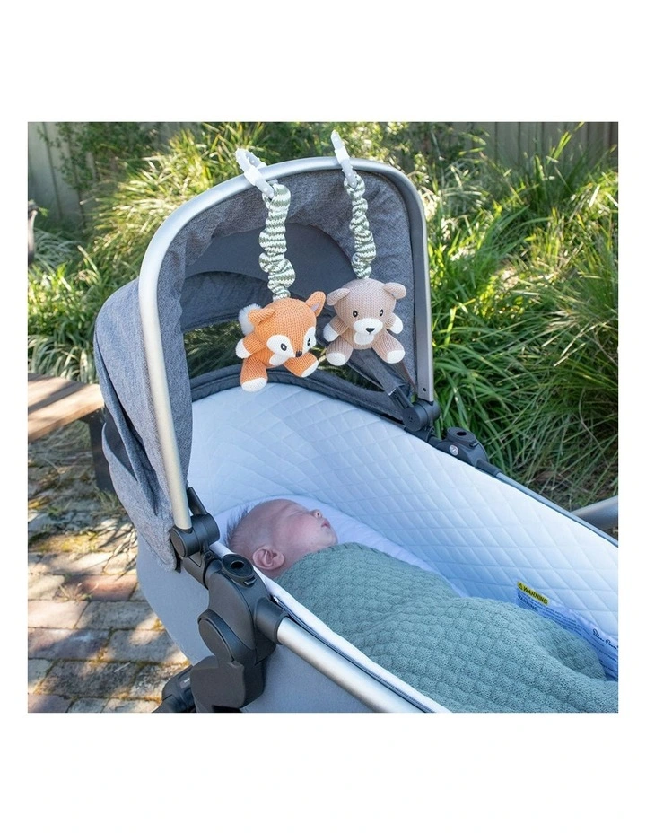 Bear and Fox Stroller Toy 2 Pack in Multi image 3