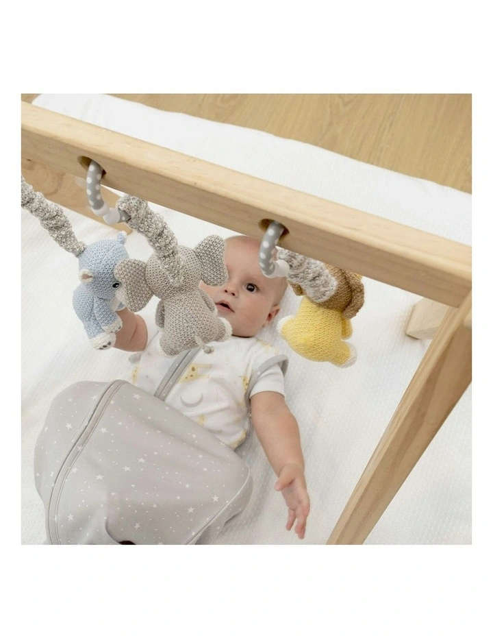 Elephant and Hippo Stroller Toys 2 Pack in Multi image 4