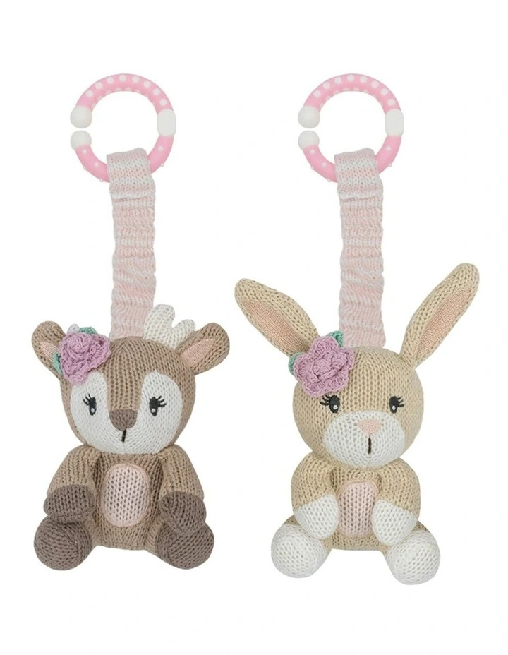 Fawn and Bunny Stroller Toys in Multi image 1