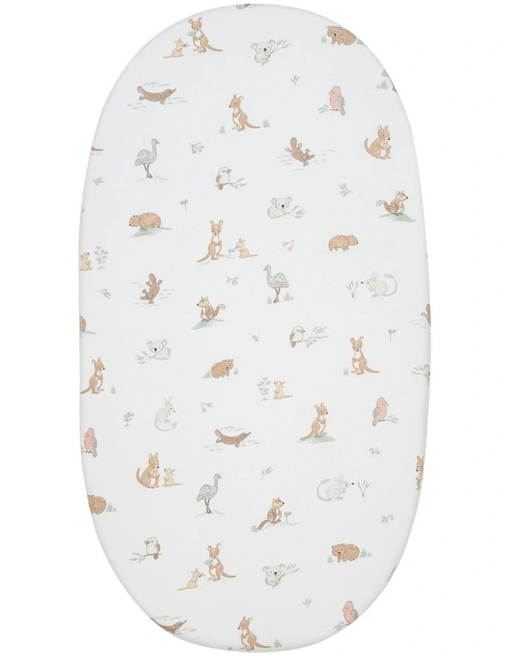 Organic Bassinet Fitted Sheet in Green image 1