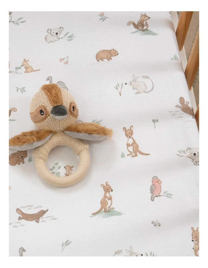 Organic Bassinet Fitted Sheet in Green image 4