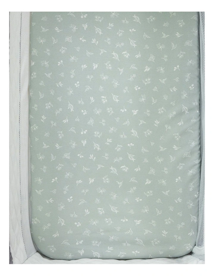 Organic Bedside Sleeper Fitted Sheet 2 Pack in Green image 6
