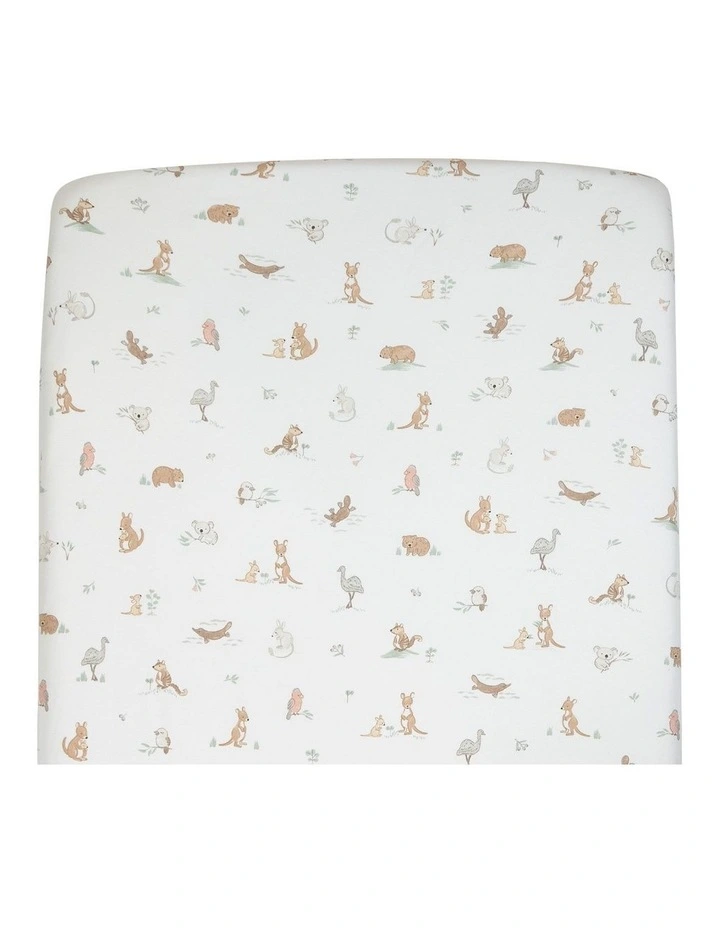 Organic Port-a-Cot Fitted Sheet Australiana image 1
