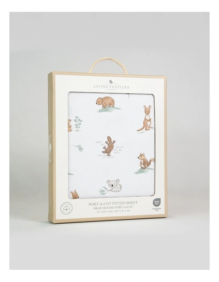 Organic Port-a-Cot Fitted Sheet Australiana image 5