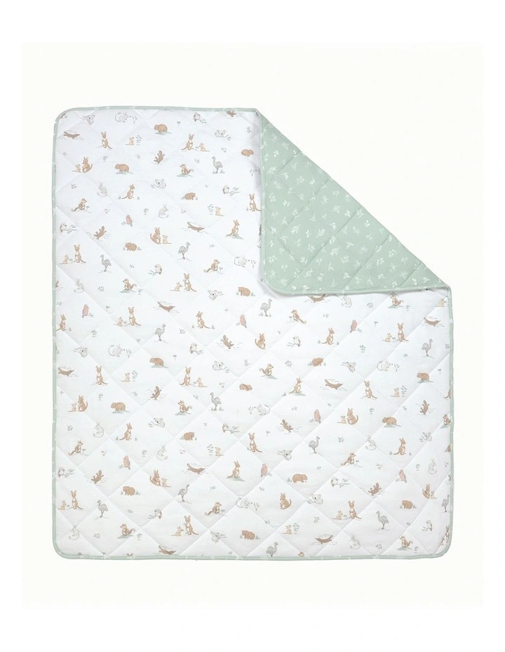 Reversible Quilted Cot Comforter Australiana image 5