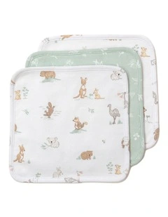 3 Pack Organic Wash Cloths Australiana