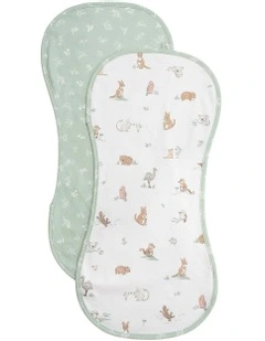 2 Pack Organic Burp Cloths Australiana