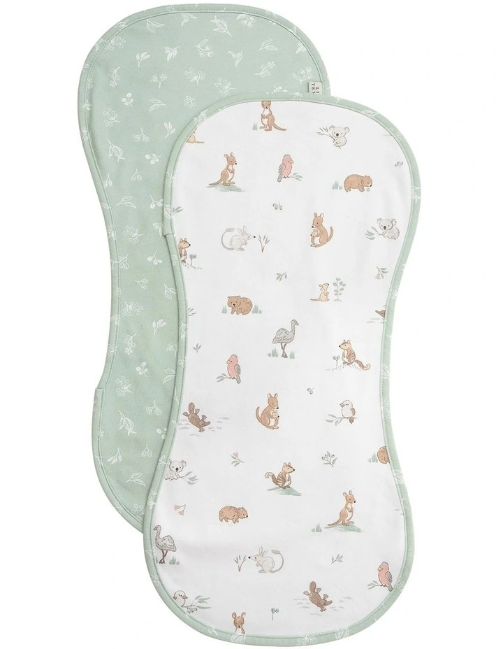 2 Pack Organic Burp Cloths Australiana image 1