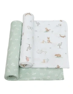 2 Pack Organic Swaddle Wraps Australiana