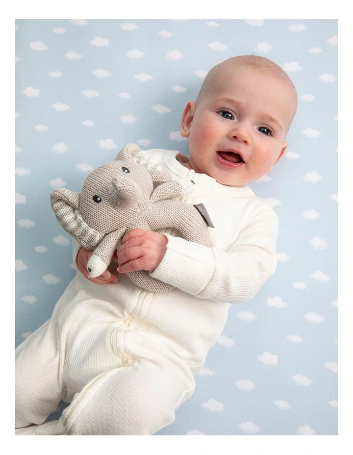 2 Pack Organic Bedside Sleeper Fitted Sheet Elephant Playtime image 3