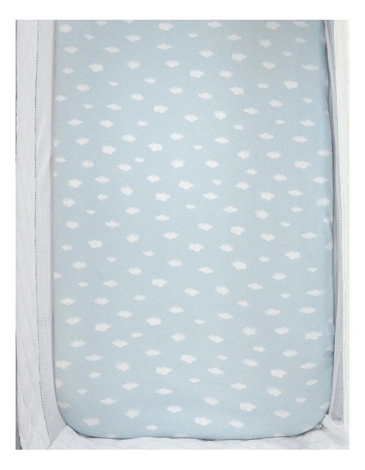 2 Pack Organic Bedside Sleeper Fitted Sheet Elephant Playtime image 5