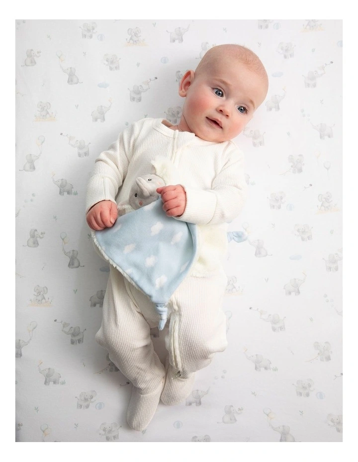 2 Pack Organic Cot Fitted Sheet Elephant Playtime image 2