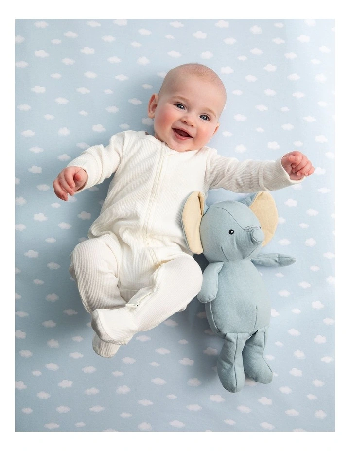 2 Pack Organic Cot Fitted Sheet Elephant Playtime image 3