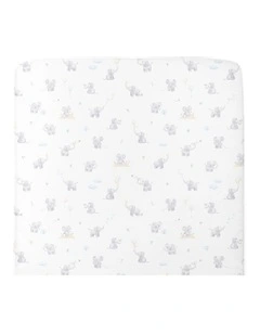 Organic Port-a-Cot Fitted Sheet Elephant Playtime