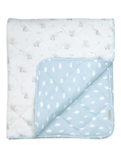 Reversible Quilted Cot Comforter Elephant Playtime