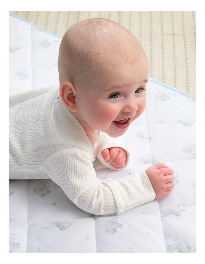 Reversible Quilted Cot Comforter Elephant Playtime image 2
