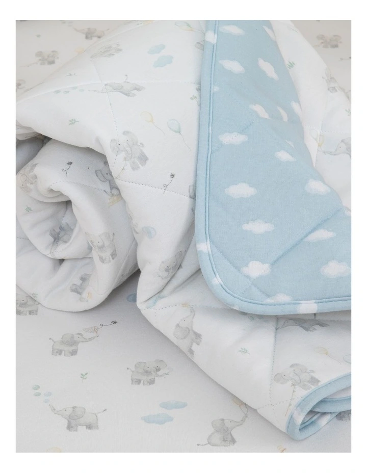 Reversible Quilted Cot Comforter Elephant Playtime image 5