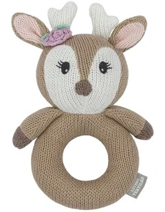 Ava The Fawn Knitted Ring Rattle